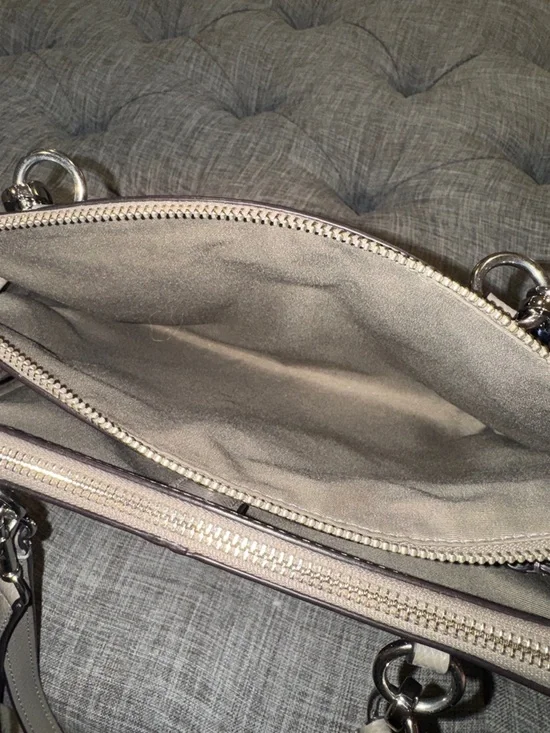 Coach Bag Christie Gray Fog Saffiano Leather Shoulder Satchel